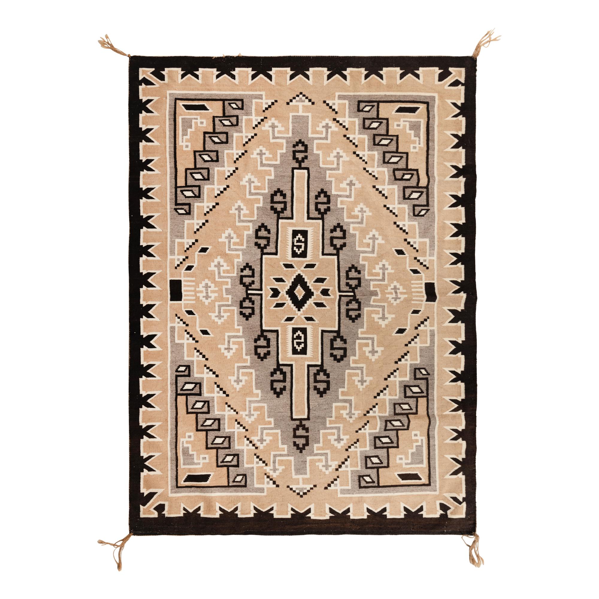 Navajo Two Grey Hills Unknown Master Weaving, Published [Rug]