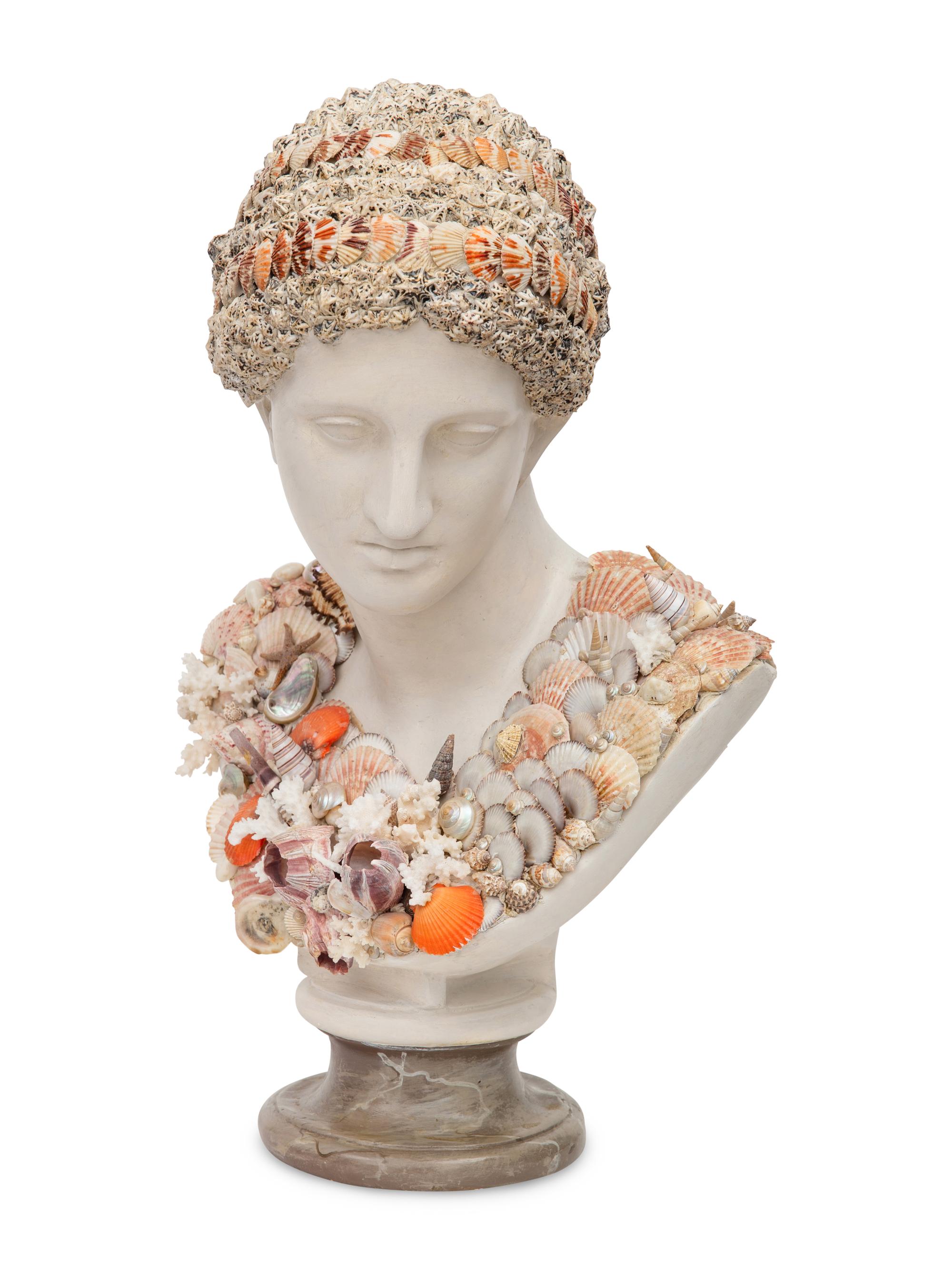 A Shell-Encrusted Bust