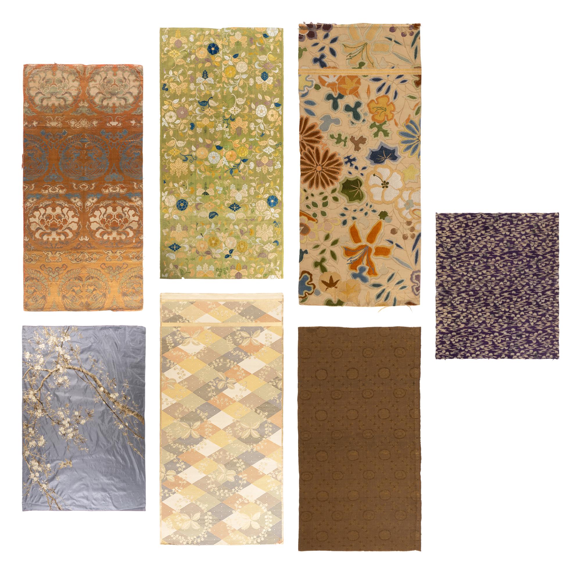 RELEASED TO MUSEUM -- Eight Japanese Silk Textile Panels
