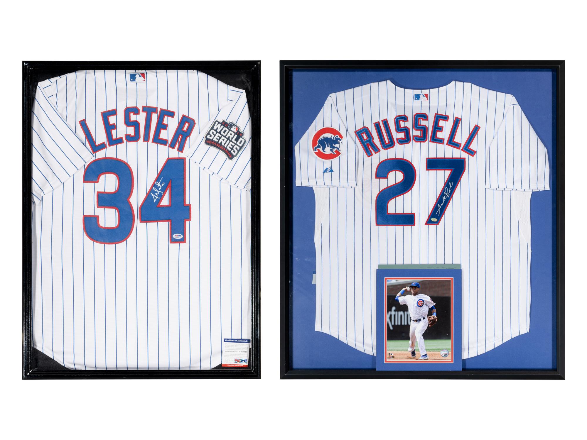 A Group of 2016 Chicago Cubs World Series Champions Signed Autograph Jerseys,