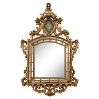 A Venetian Giltwood and Etched Glass Mirror