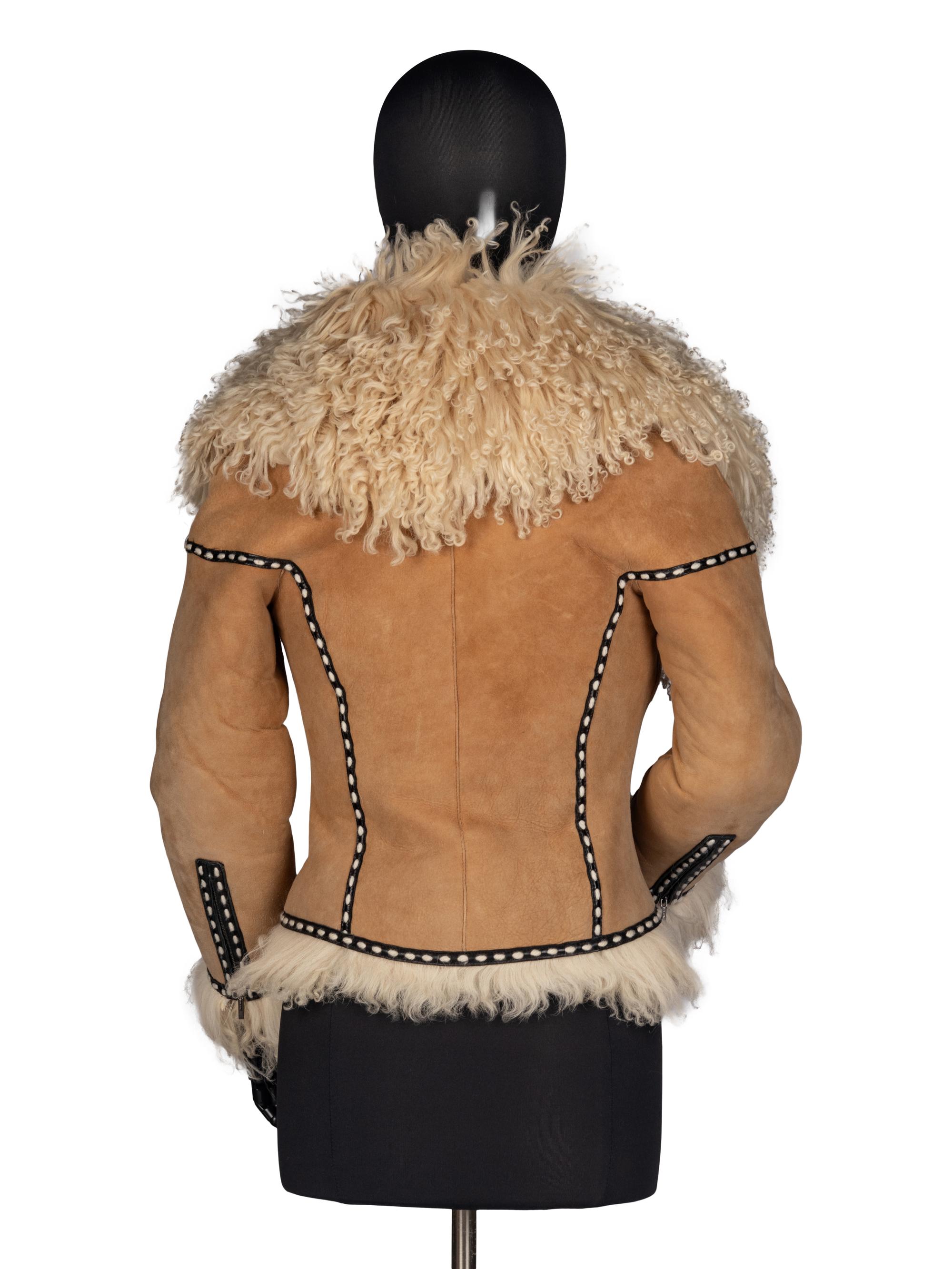Fendi Mongolian Lamb Cropped Jacket