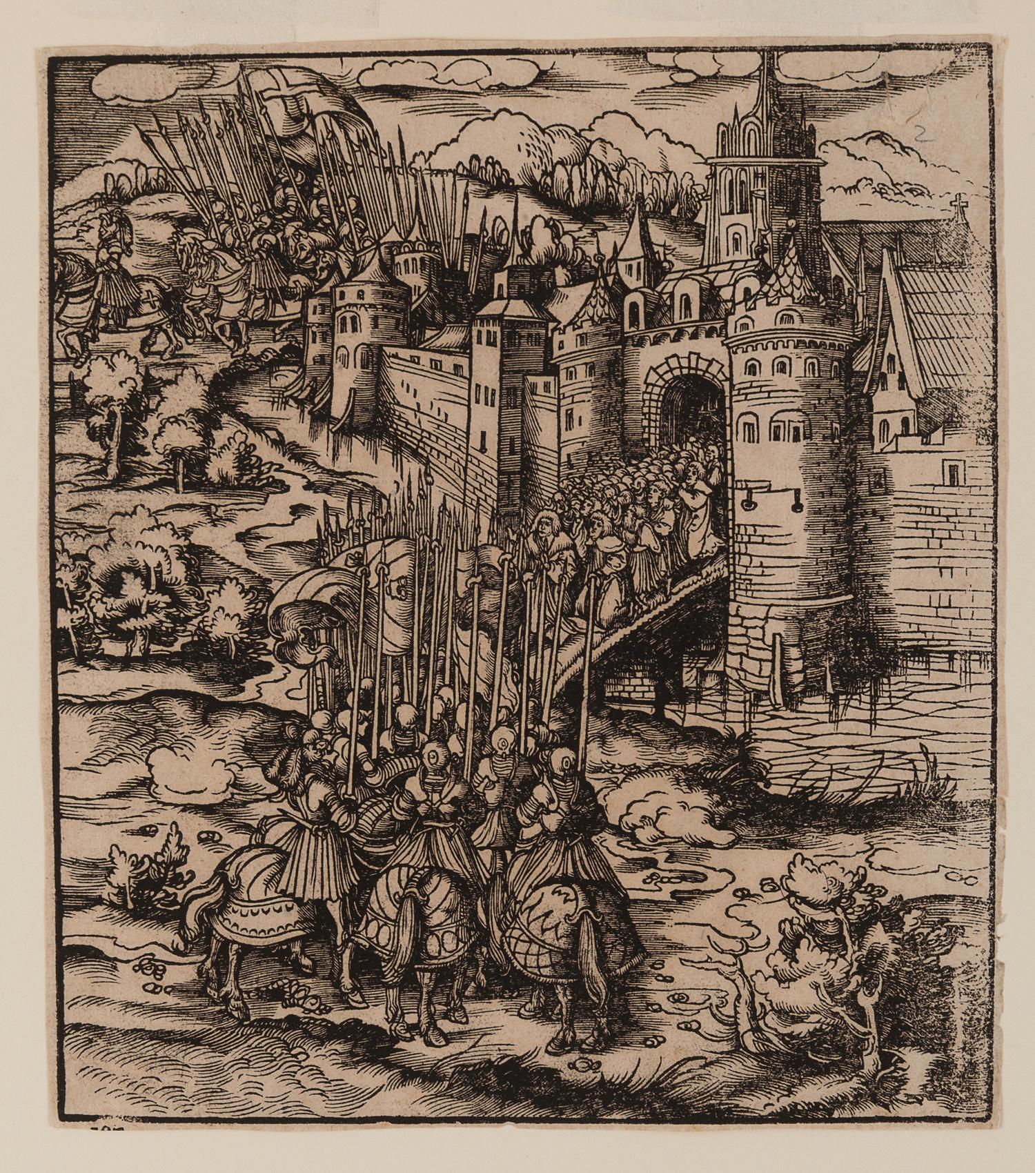 Three Soldiers and the Dog (together with three old master engravings)