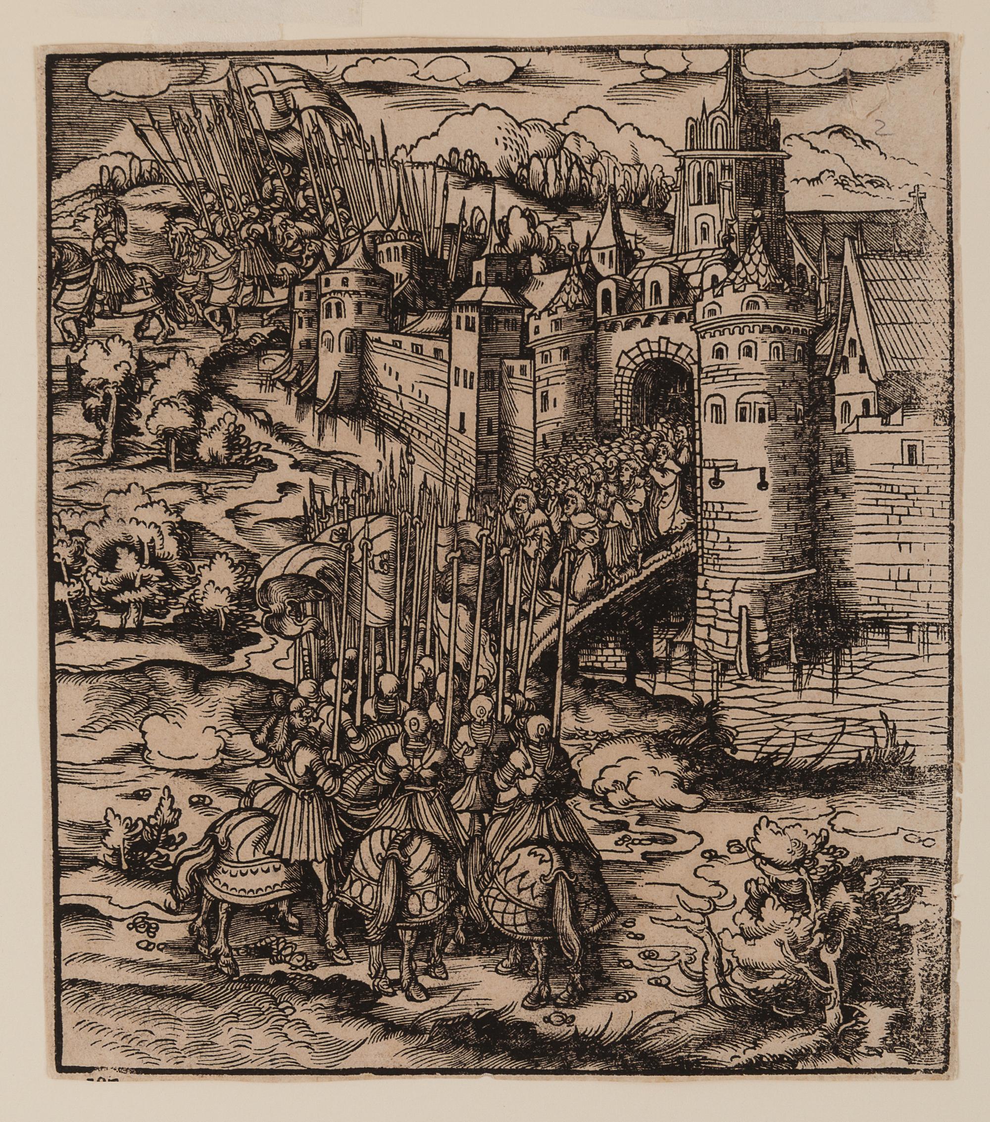 Three Soldiers and the Dog (together with three old master engravings)