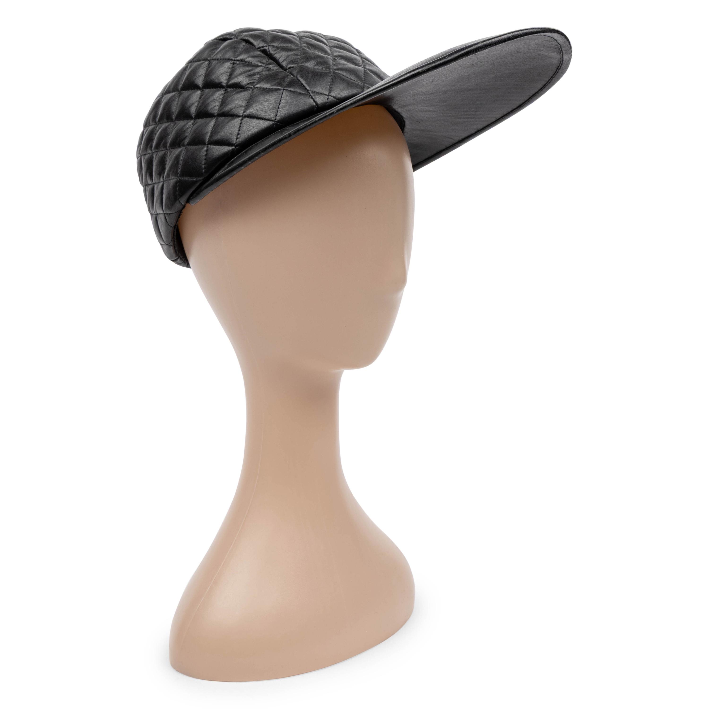 Chanel, Quilted Leather Cap, 1990's