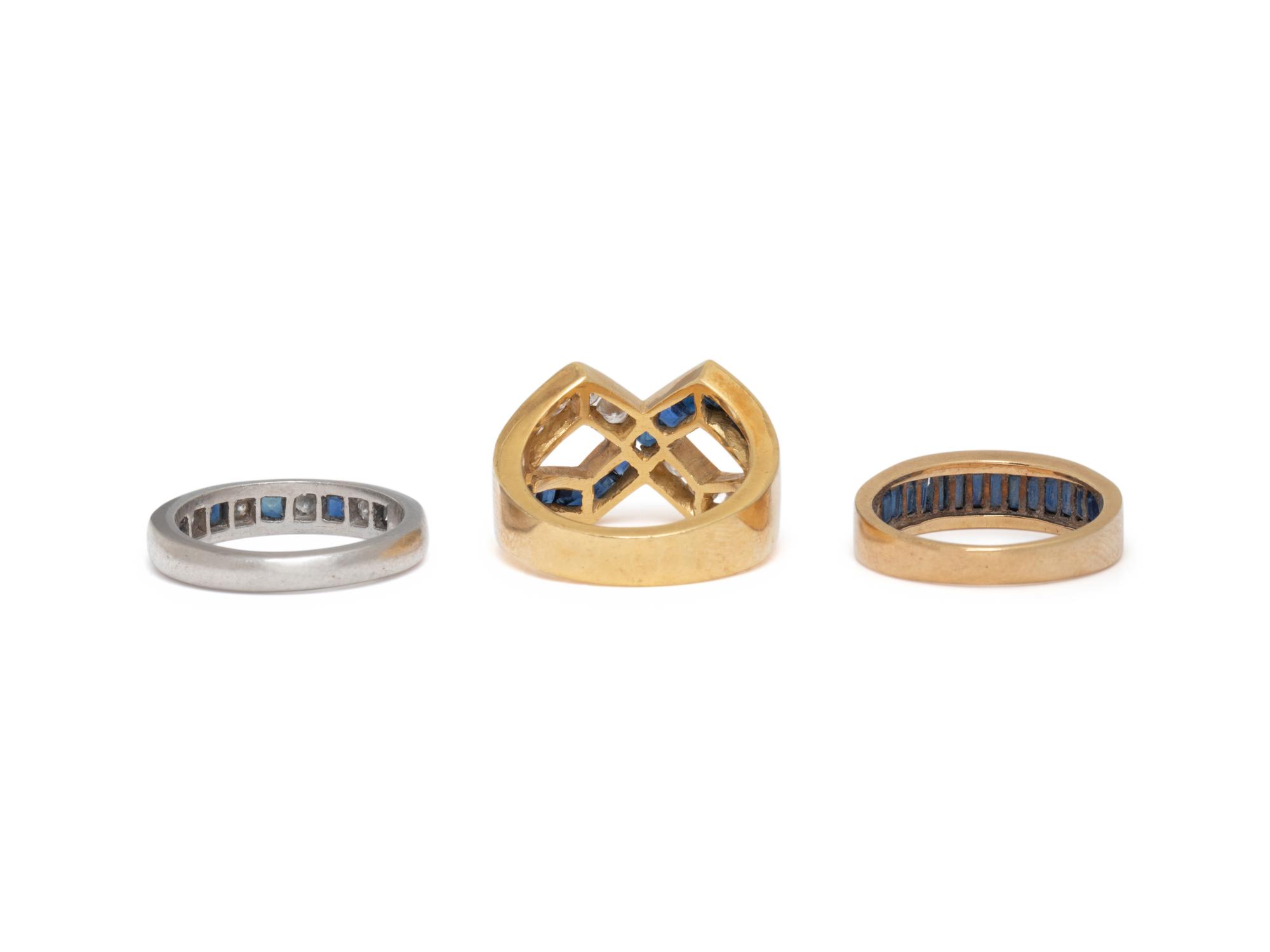 COLLECTION OF SAPPHIRE AND DIAMOND RINGS