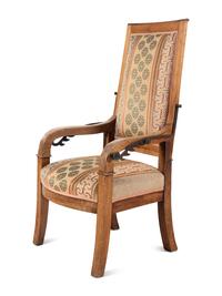 A Directoire Walnut Adjustable Armchair