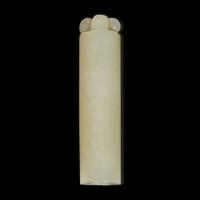 A Chinese grey-white jade plume-holder 高浮雕螭龍玉翎管