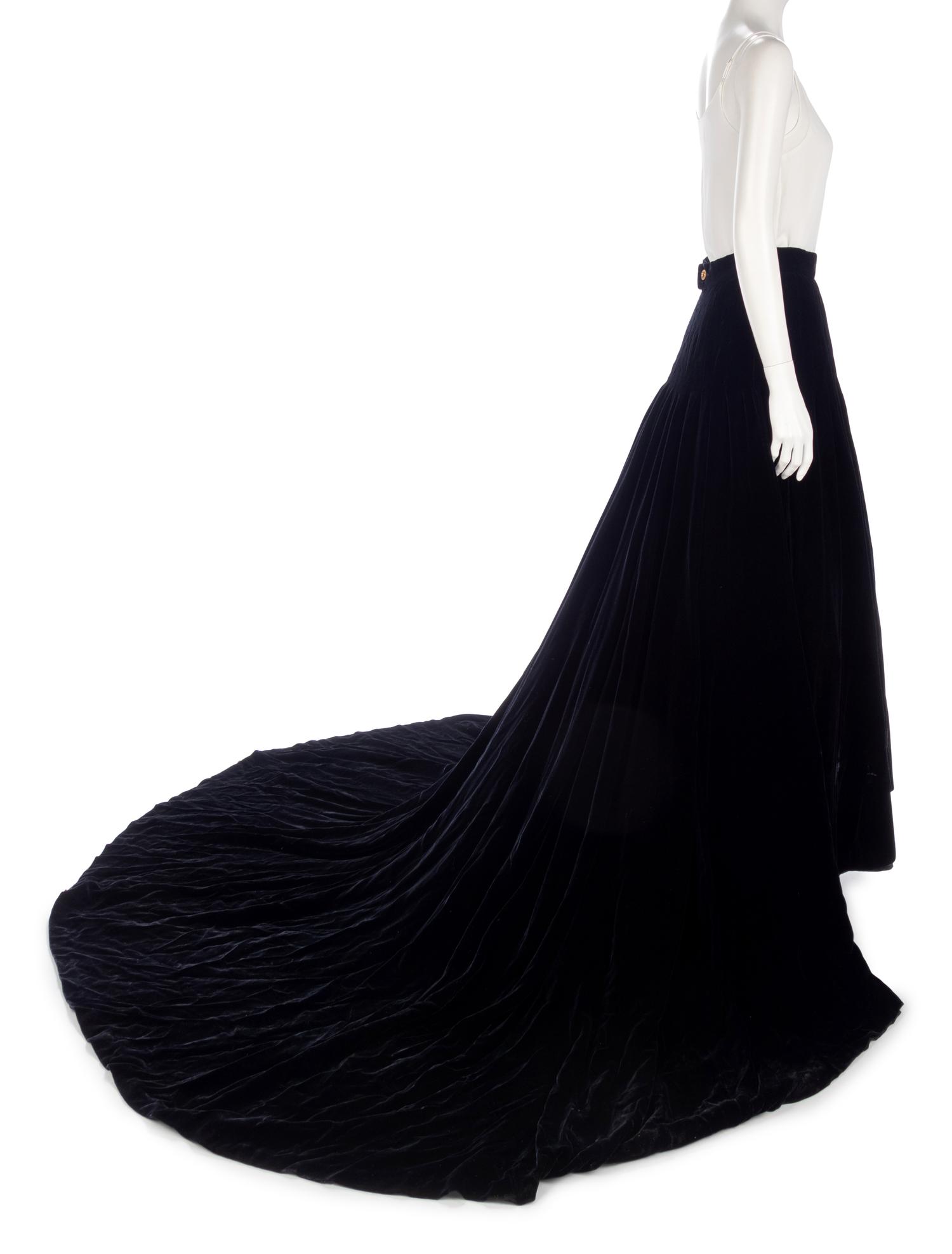 Chanel Black Velvet Skirt, 1993