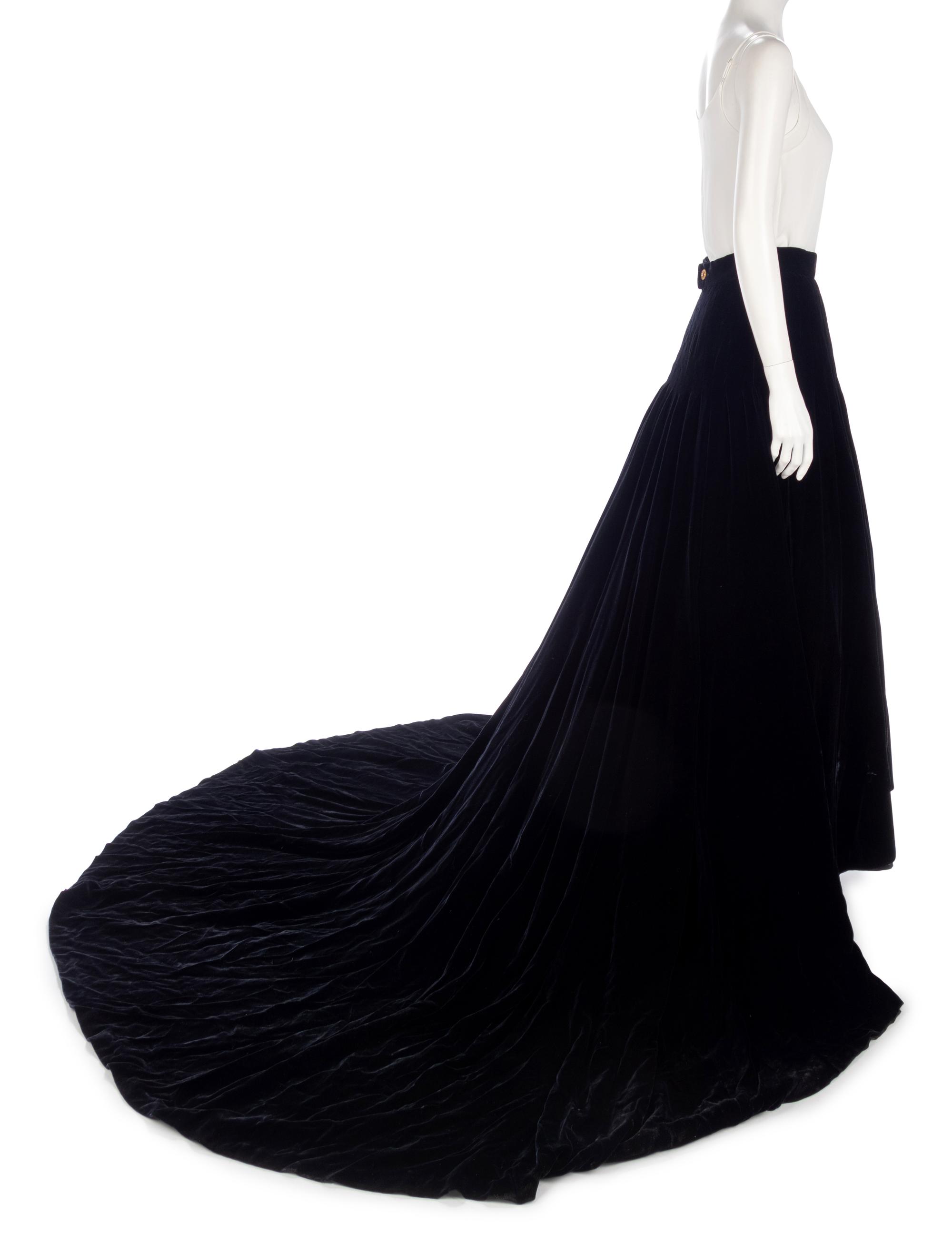 Chanel Black Velvet Skirt, 1993