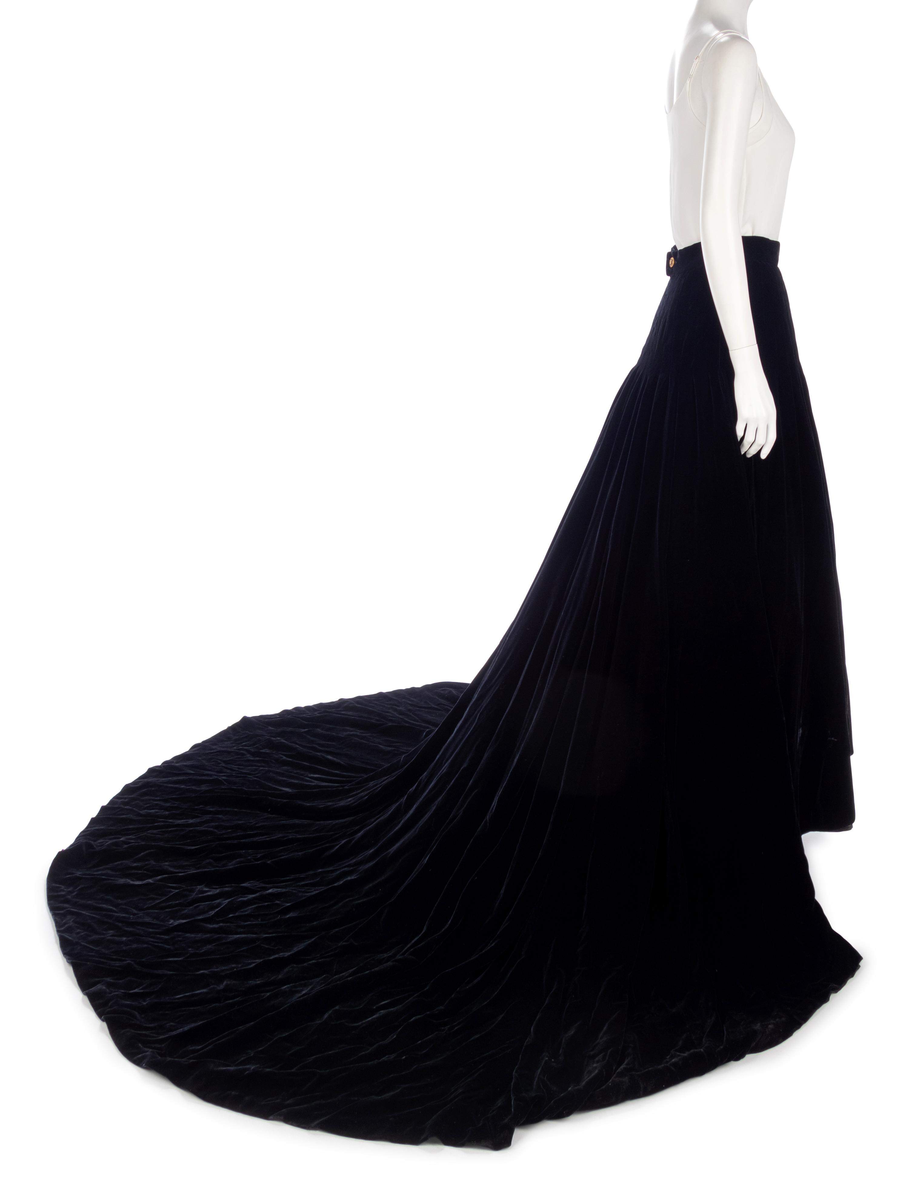 Chanel Black Velvet Skirt, 1993