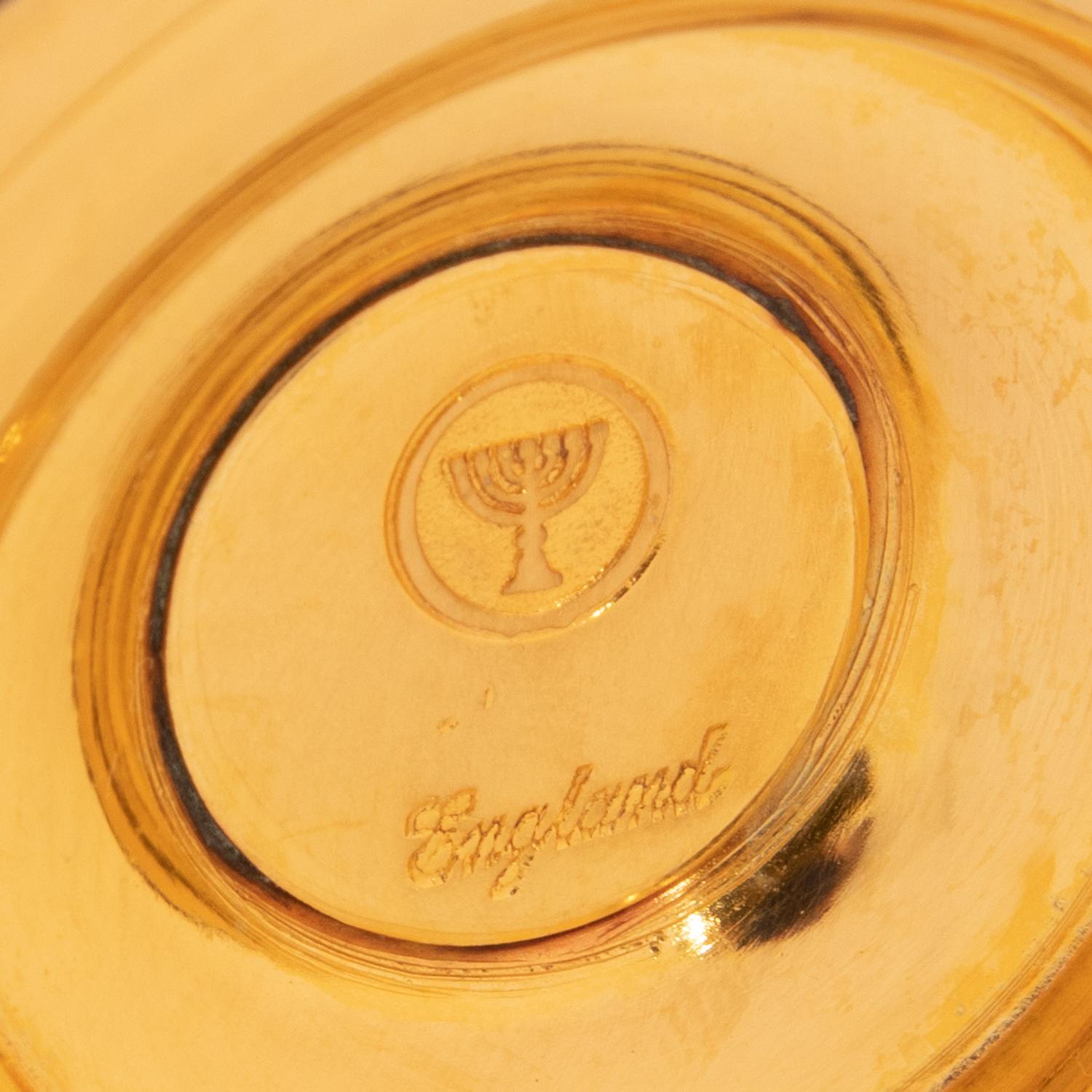 A Set of Twelve Gilt Metal Kiddush Cups