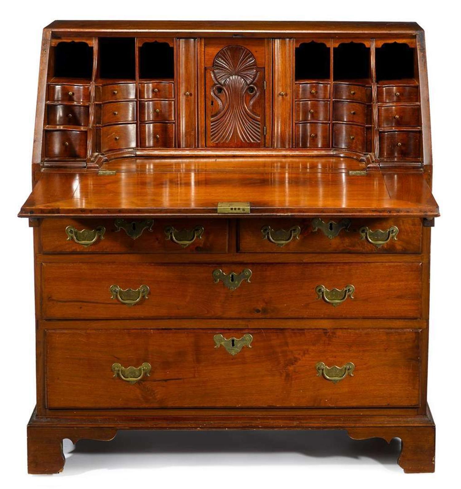 Chippendale walnut slant front desk late 18th century