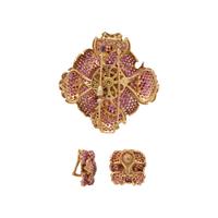 SONIA B., PINK SAPPHIRE AND GARNET SET