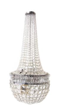 An Italian Glass Chandelier, Height 35 x diameter 17 inches.