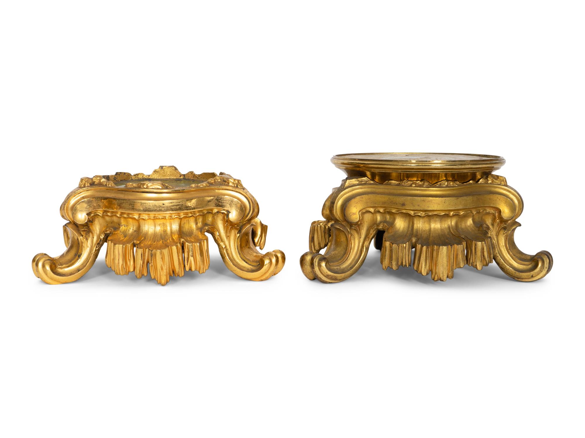 Seven Continental Gilt Bronze Stands