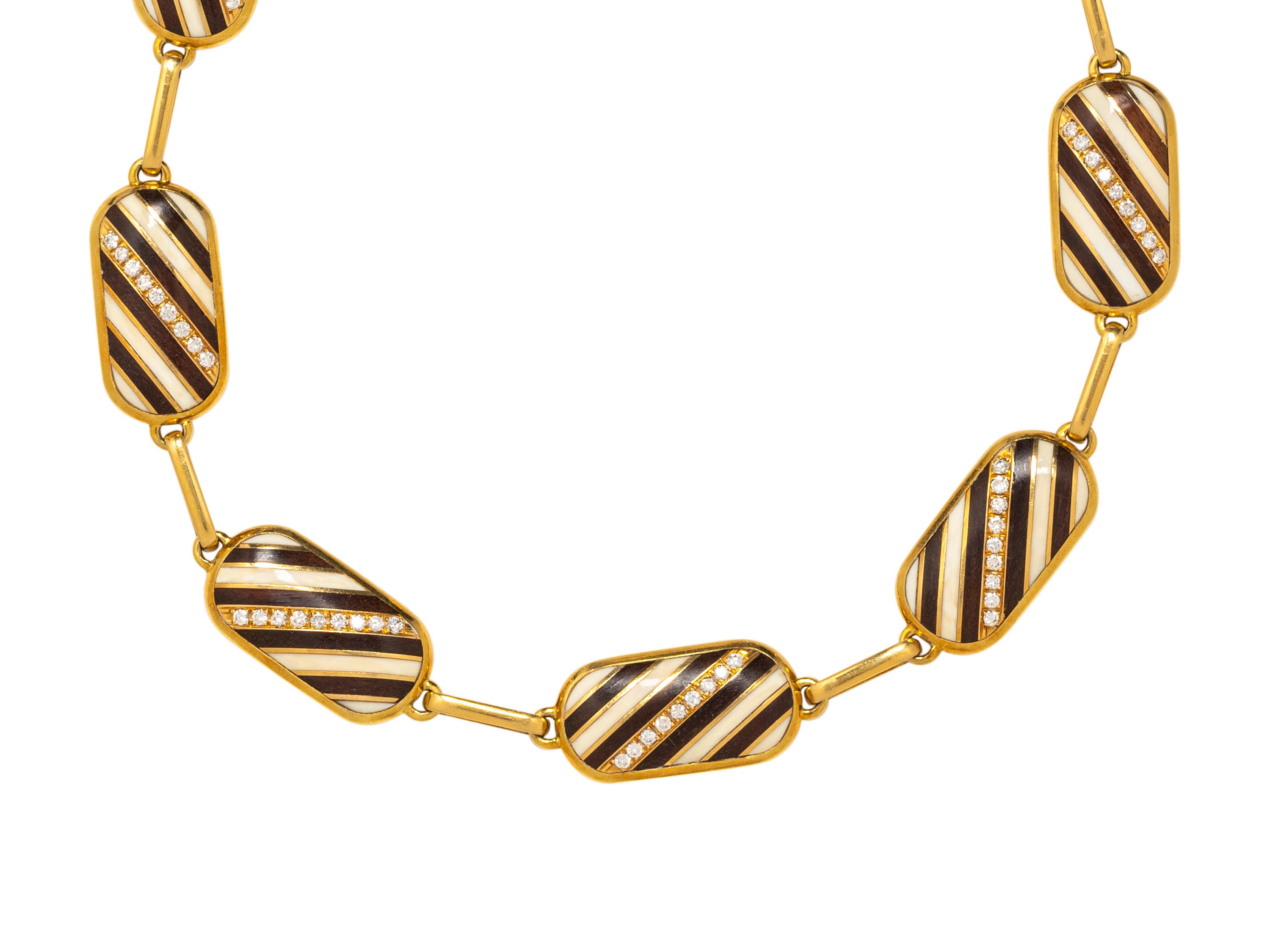 BULGARI, YELLOW GOLD, DIAMOND AND WOOD NECKLACE