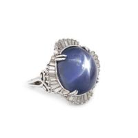 STAR SAPPHIRE AND DIAMOND RING