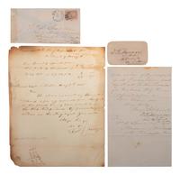 [CIVIL WAR]. FARRAGUT, David G. A. (1801-1870). A group of 3 signed items, including letters.