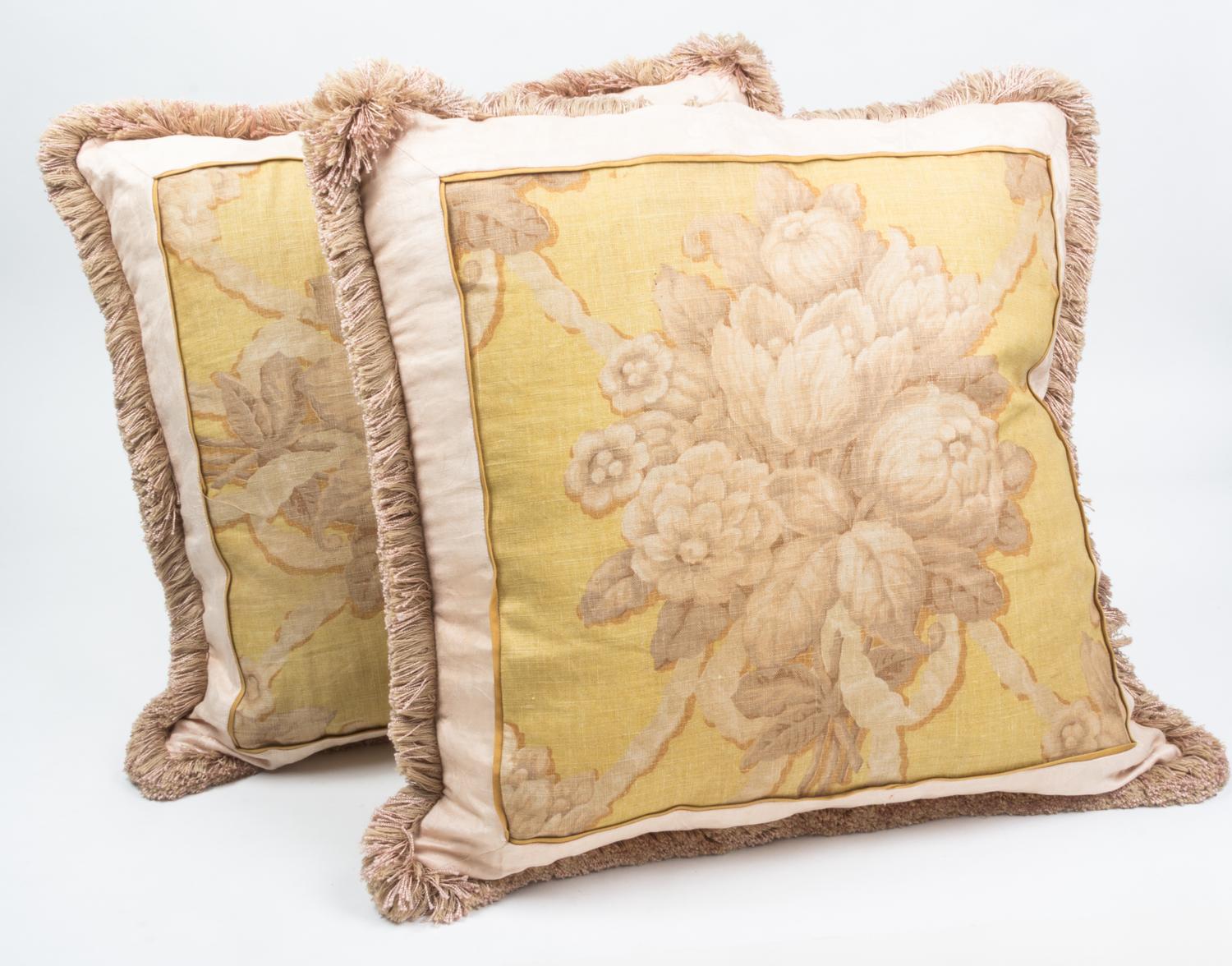 A Pair of Throw Pillows Width 22 inches.