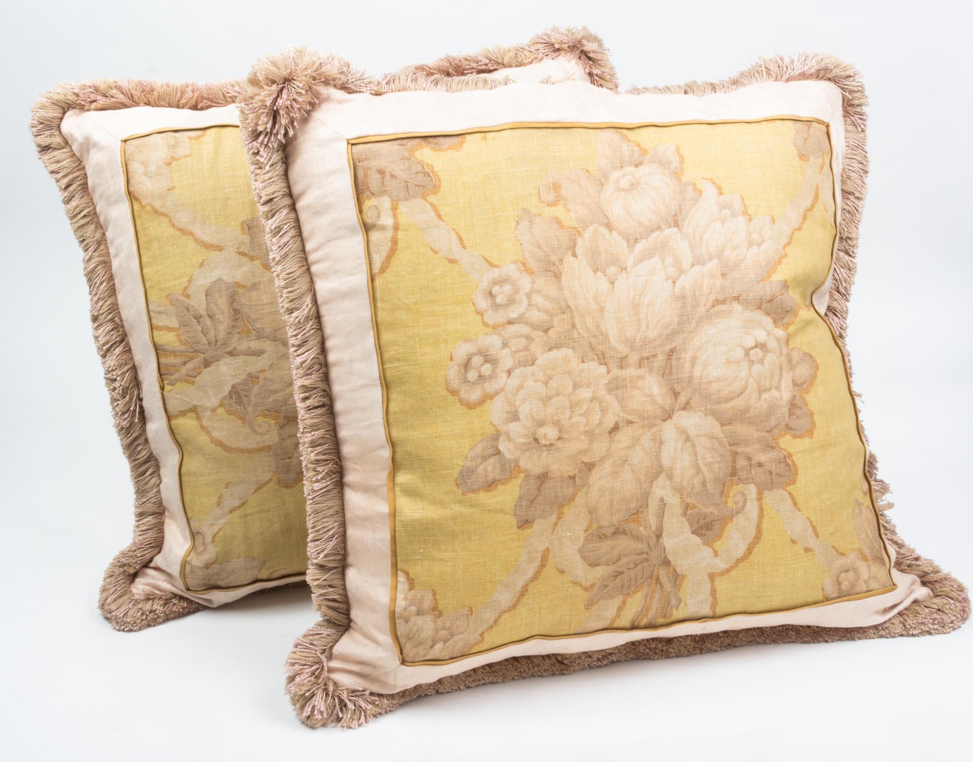 A Pair of Throw Pillows Width 22 inches.