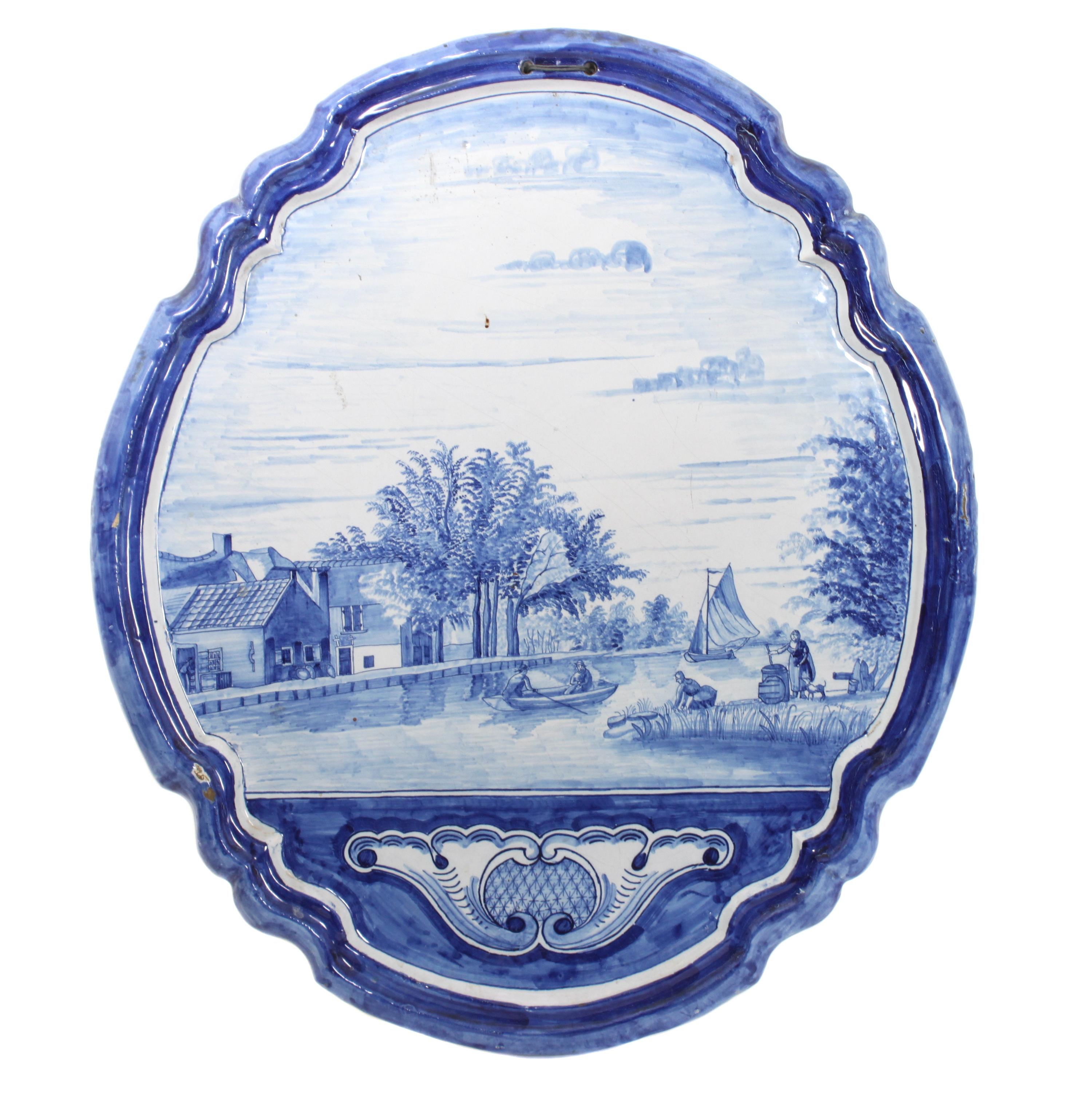 A Dutch Delft Plaque Height 23 3/4 inches