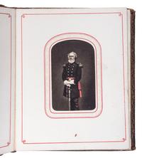 Patriotic album containing 24 engraved CDVs of Union generals. New York: Leavitt & Allen, 1862.