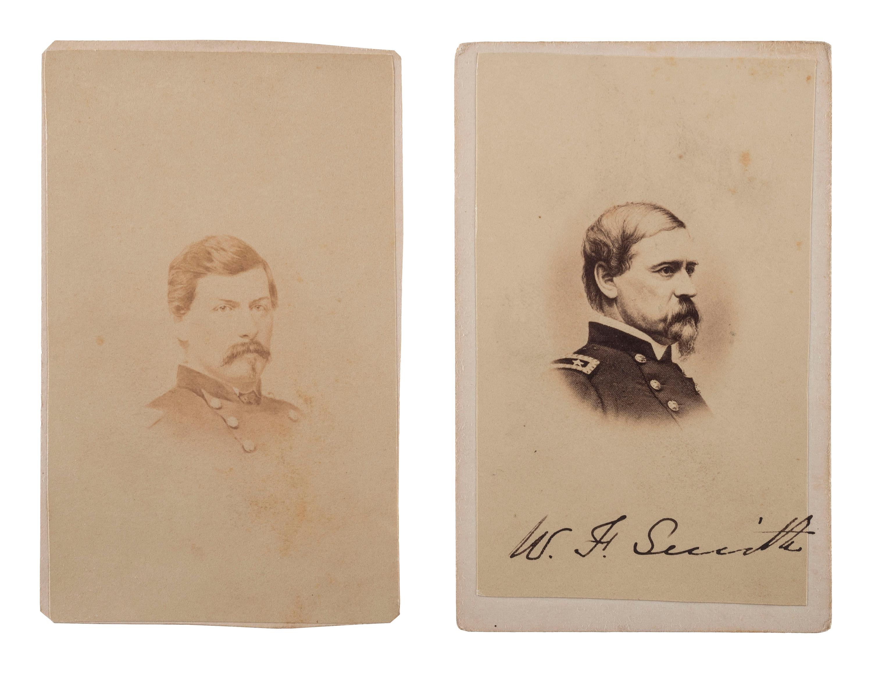 [CIVIL WAR]. A group of Civil War signatures highlighted by a signed CDV of Union General William F. Smith.