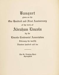 [Presidential] [Lincoln, Abraham] Washington, Booker T., et al.: Signed Lincoln Centennial Association Banquet Program