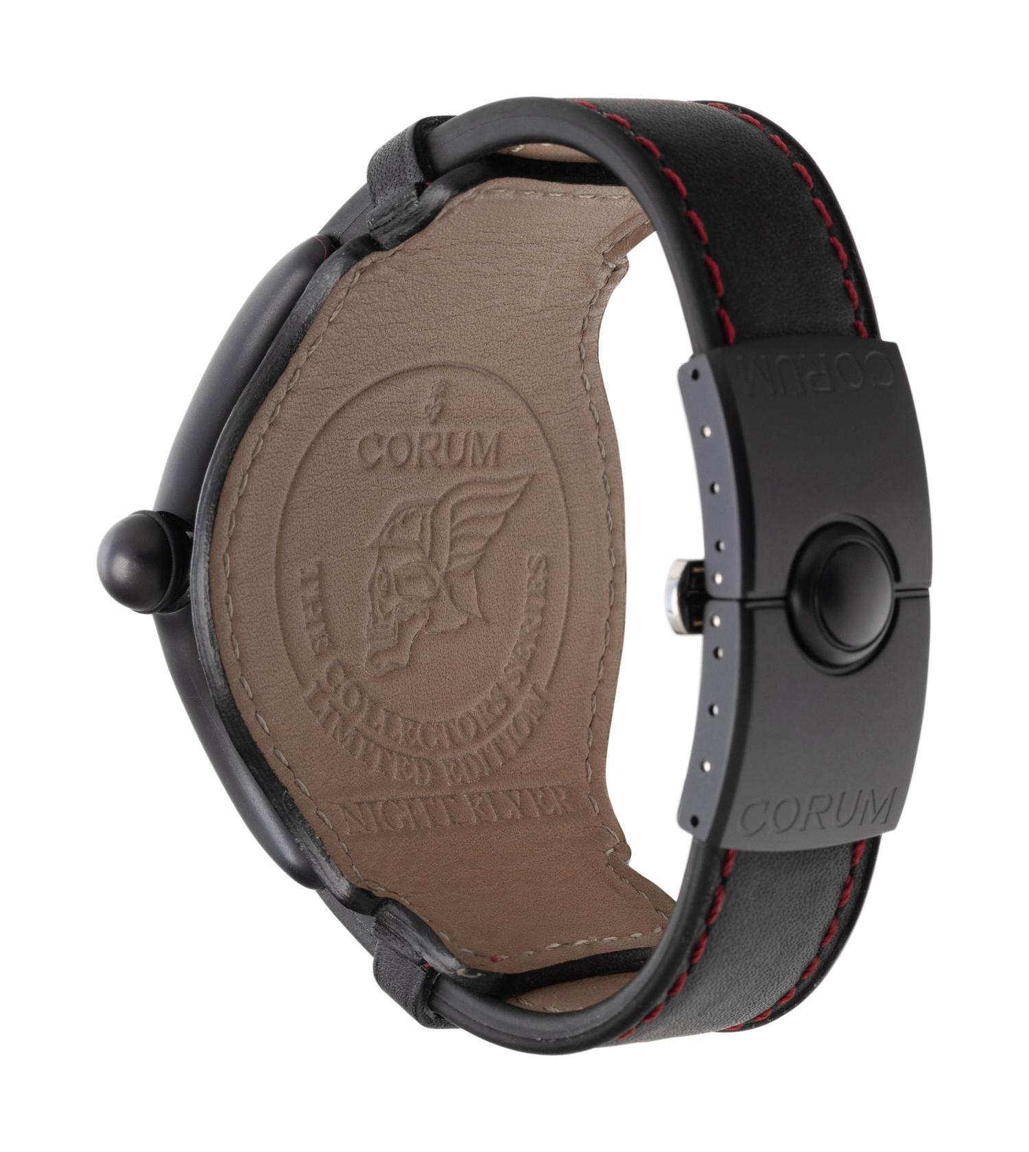 CORUM, REF. 82.150.20 PVD COATED STAINLESS STEEL LIMITED EDITION 'NIGHT FLYER' WRISTWATCH