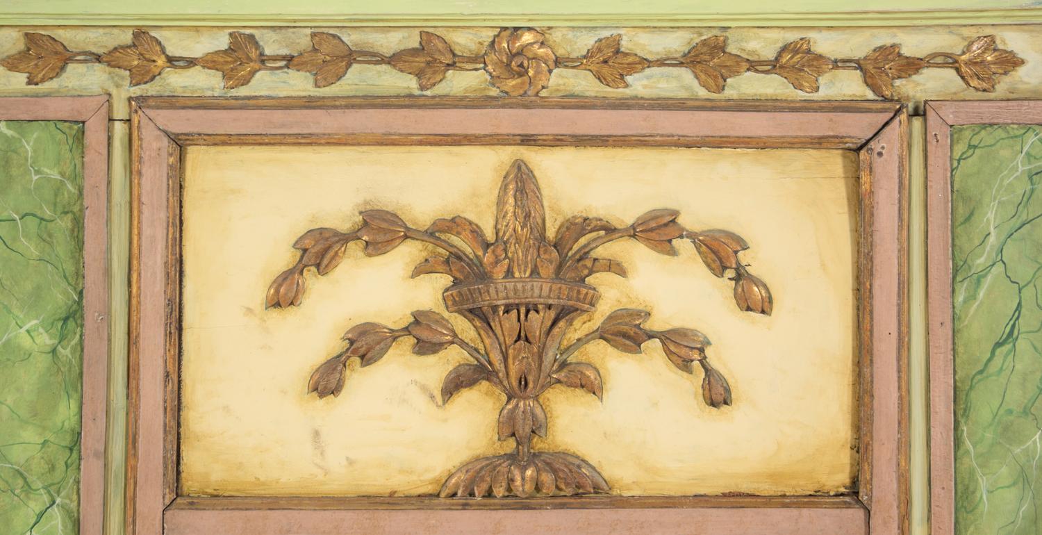 An Italian Painted and Parcel Gilt Overmantel Mirror