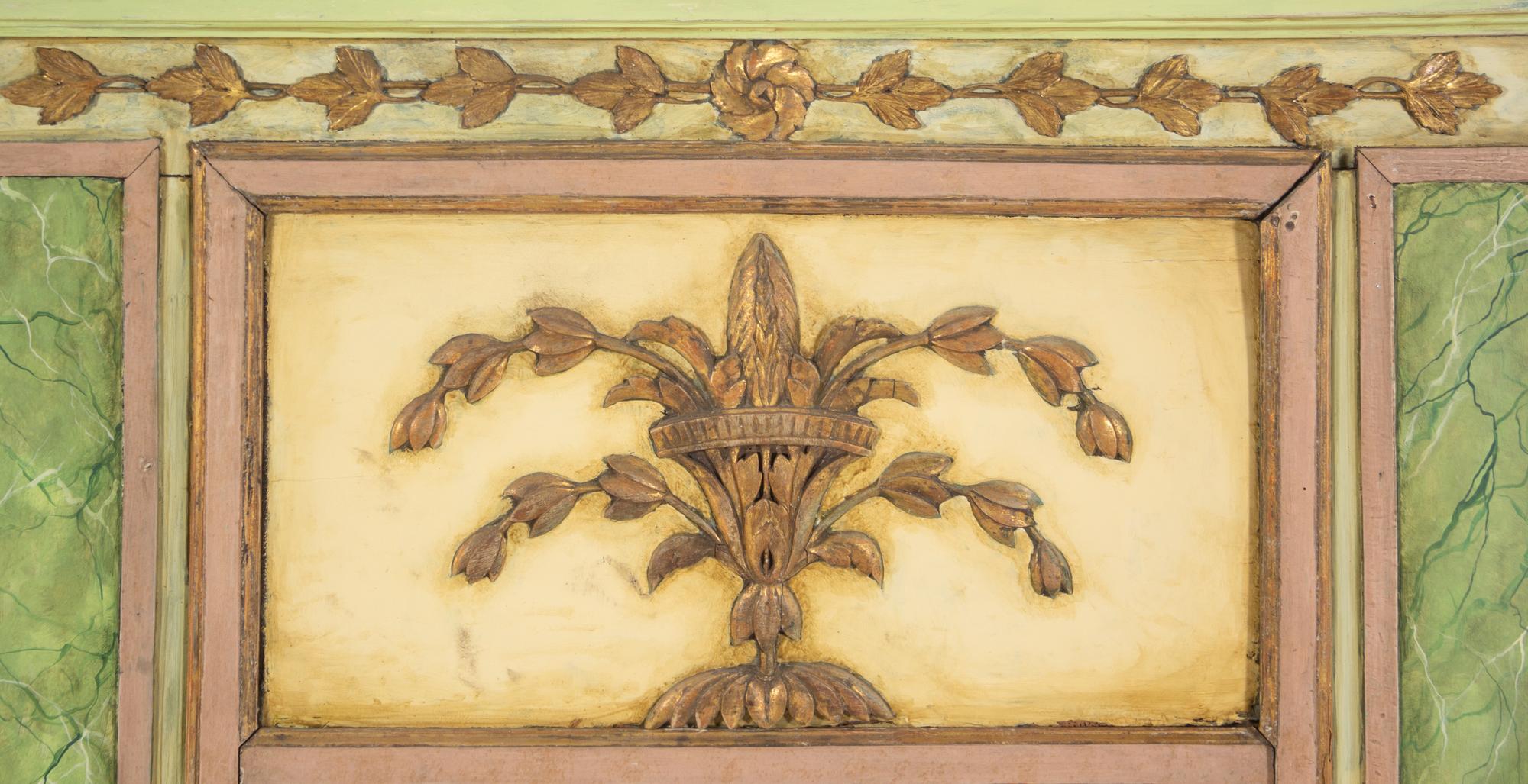 An Italian Painted and Parcel Gilt Overmantel Mirror