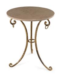 A Gilt Iron Marble-Top Side Table