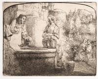 Christ and the Women of Samaria: An Arched Print