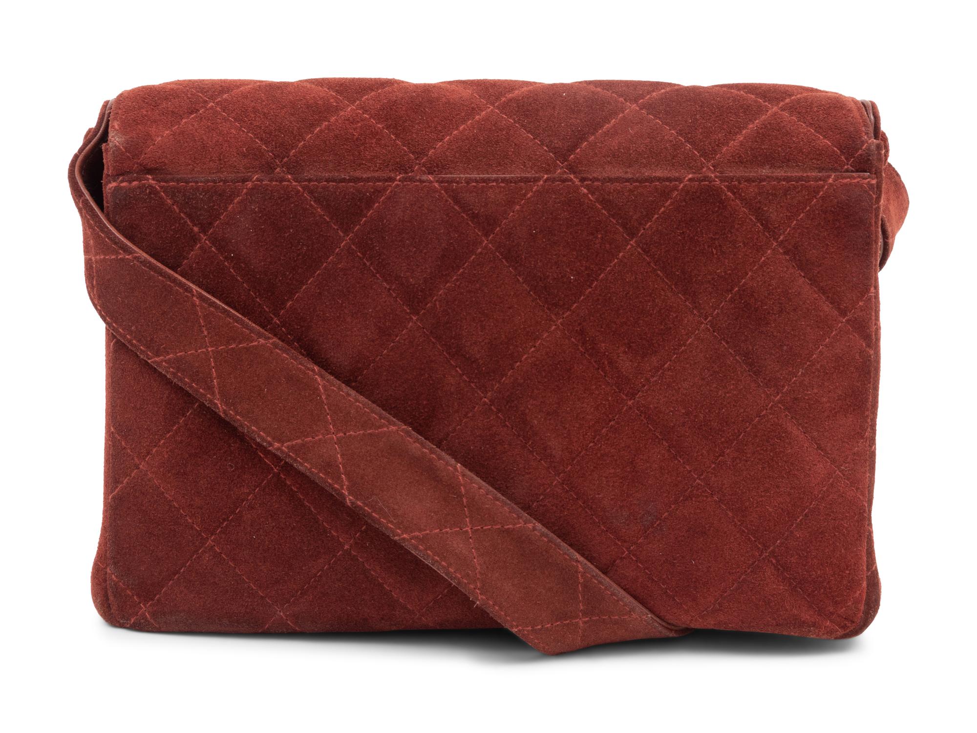 Chanel Quilted Suede Flap Bag, 1996-97