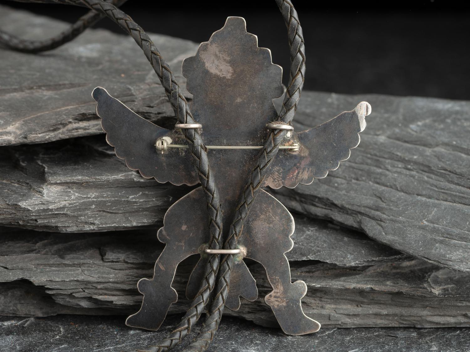 Zuni Mosaic Inlay Knifewing Bolo Tie
