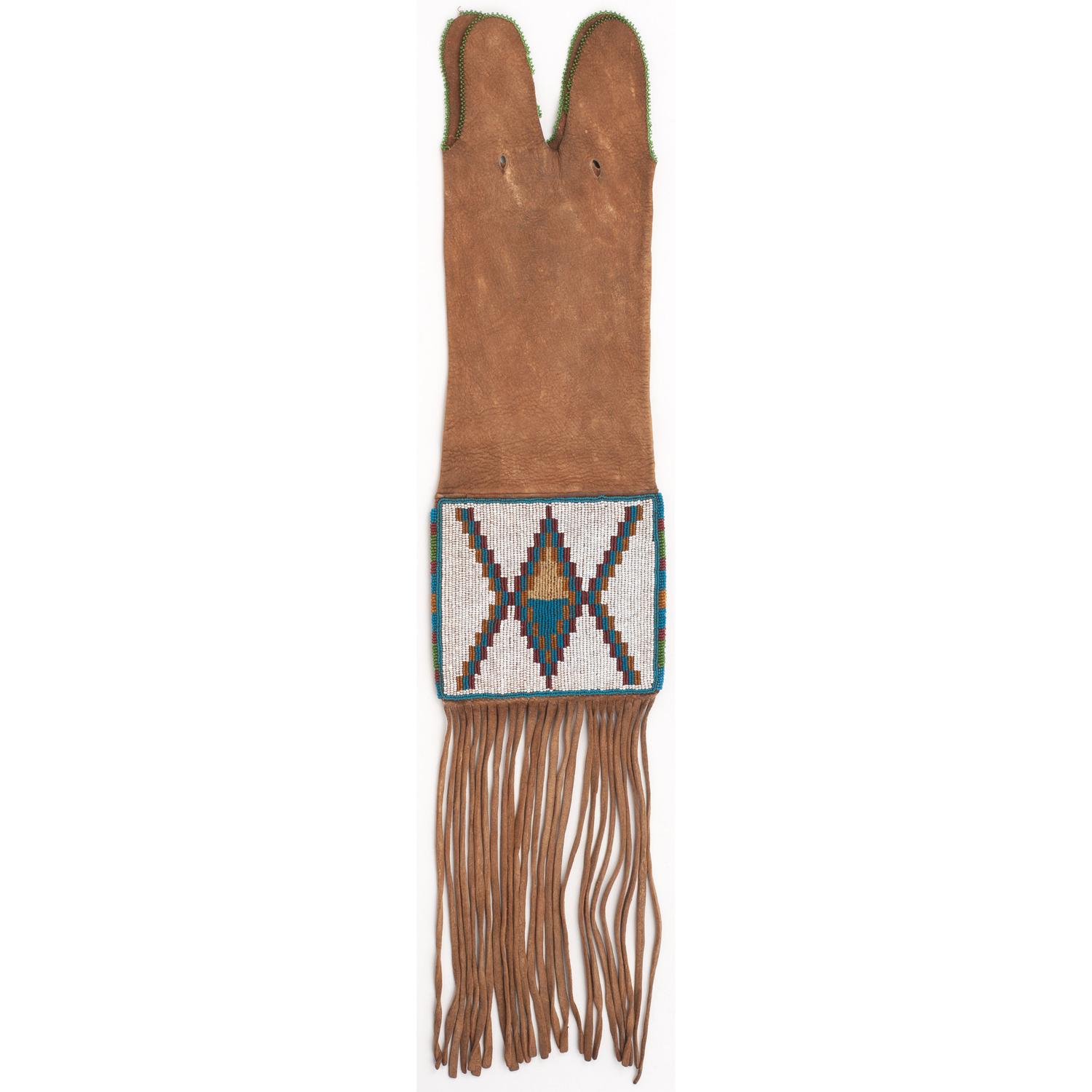Blackfoot Beaded Smoke-Tanned Hide Tobacco Bag