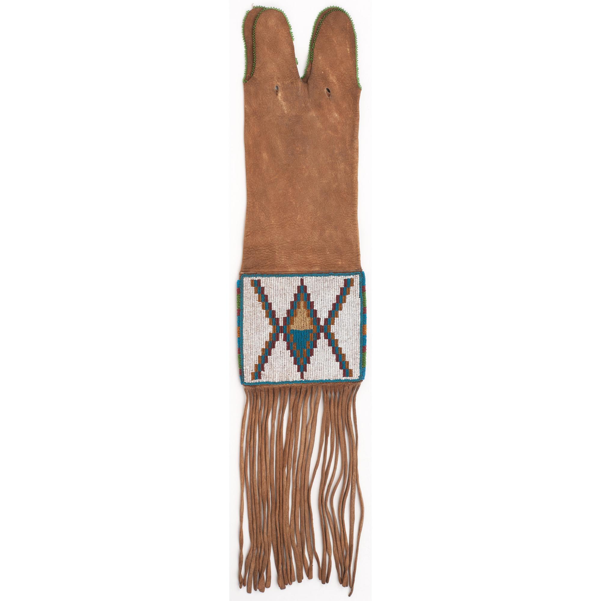 Blackfoot Beaded Smoke-Tanned Hide Tobacco Bag