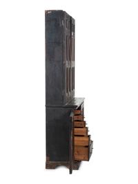 A Chippendale Style Walnut Paneled Step Back Cupboard