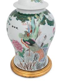 A Chinese Export Porcelain Jar Mounted as a Lamp
