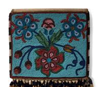 Anishinaabe Beaded Hide Tobacco Bag
