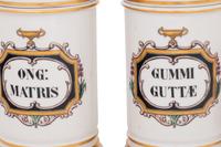 Three French White Glass Apothecary Jars