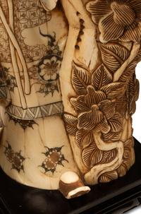 A Set of Four Japanese Bone and Enamel Figures of Ladies