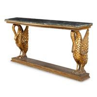 An Empire Style Giltwood and Verde Antico Marble-Top Console Table