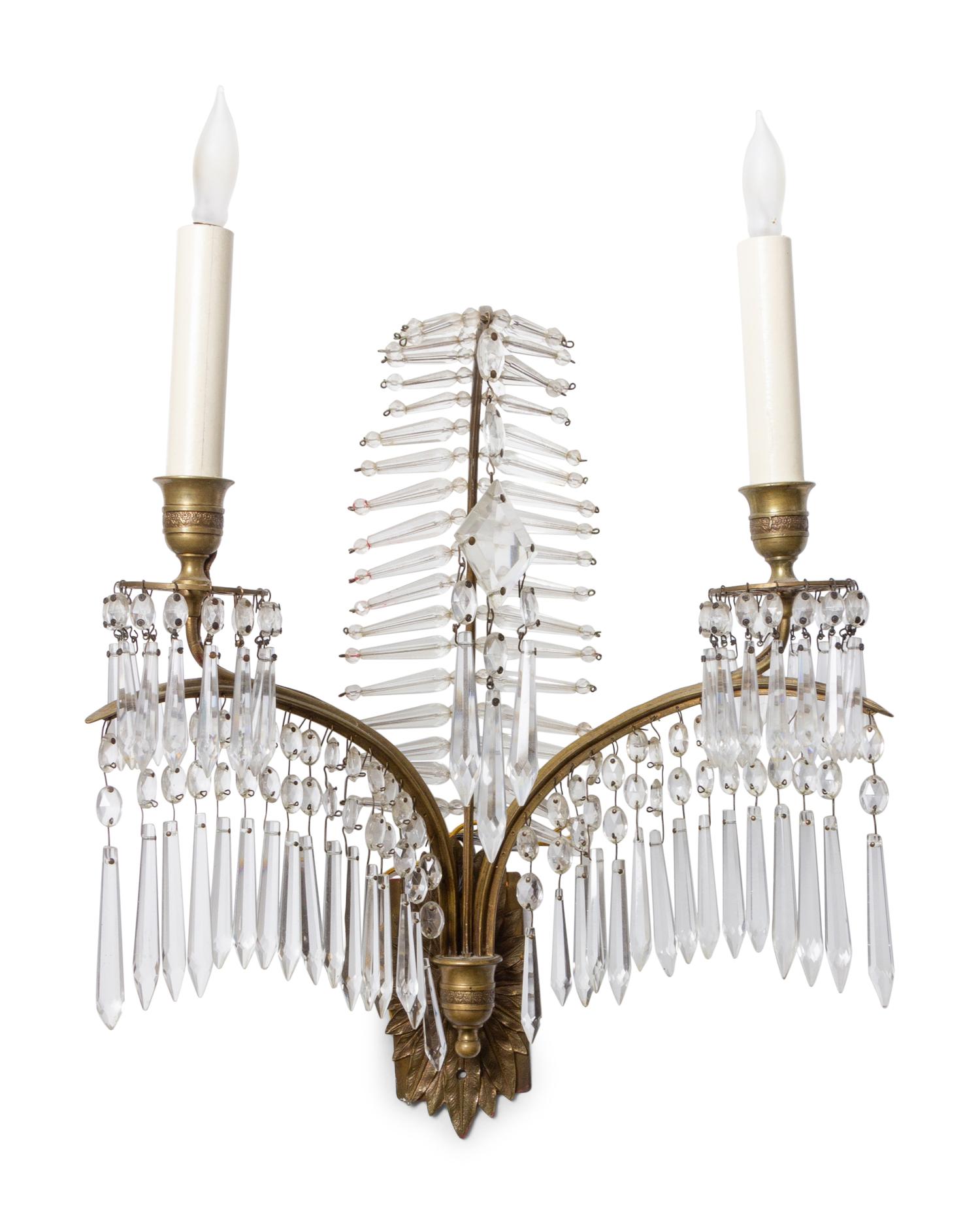 A Pair of Crystal Sconces