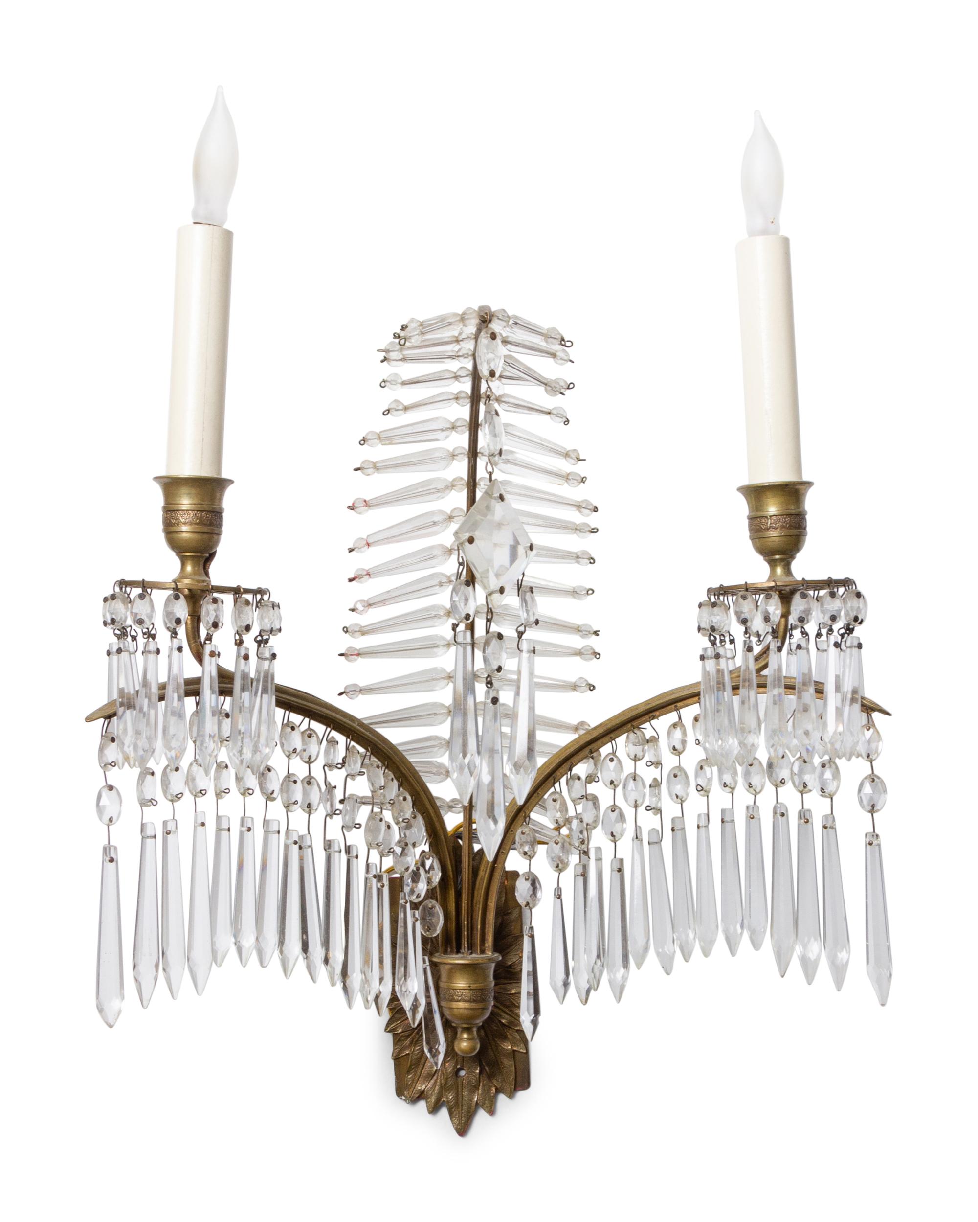 A Pair of Crystal Sconces