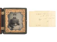 [CIVIL WAR]. 2 cased images of Union soldiers, incl. a trooper from District of Columbia, 1st Cav.