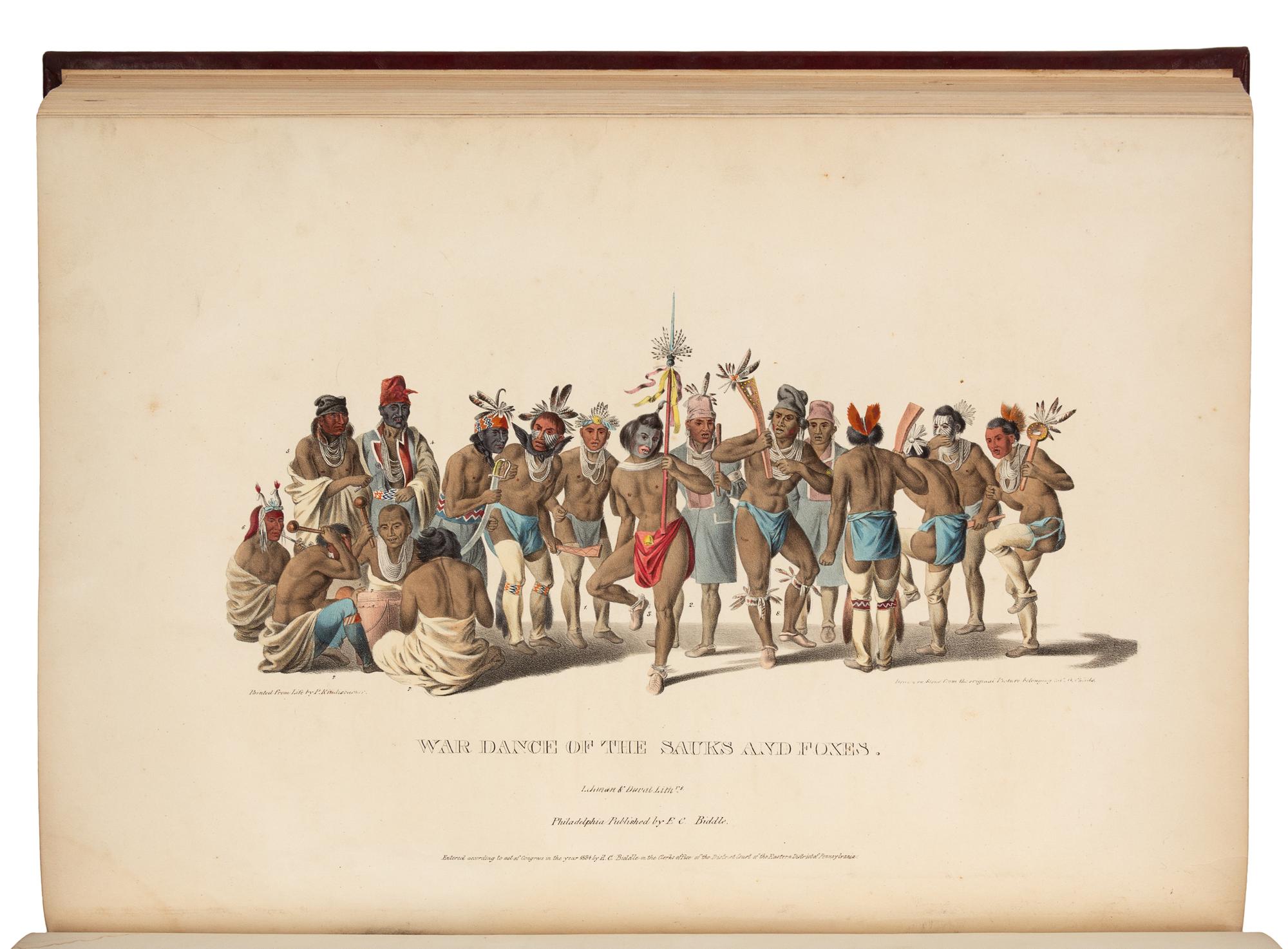 McKENNEY, Thomas L. (1785-1859) -- HALL, James (1793-1868). History of the Indian Tribes of North America. Philadelphia: Edward C. Biddle (vol. I); Daniel Rice and James G. Clarke (vol. II), 1836, 1842.