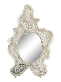 A Venetian Etched Glass Mirror