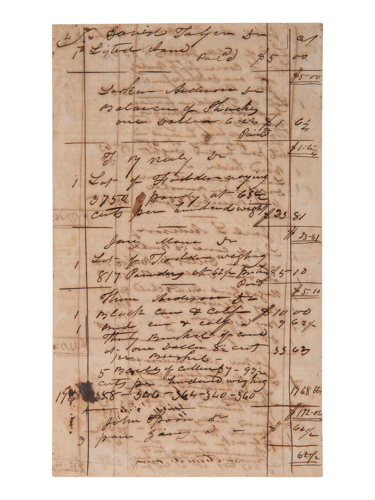 [ENSLAVEMENT] 1851 inventory of property and enslaved peoples from the AL Estate of Wm. Anderson.